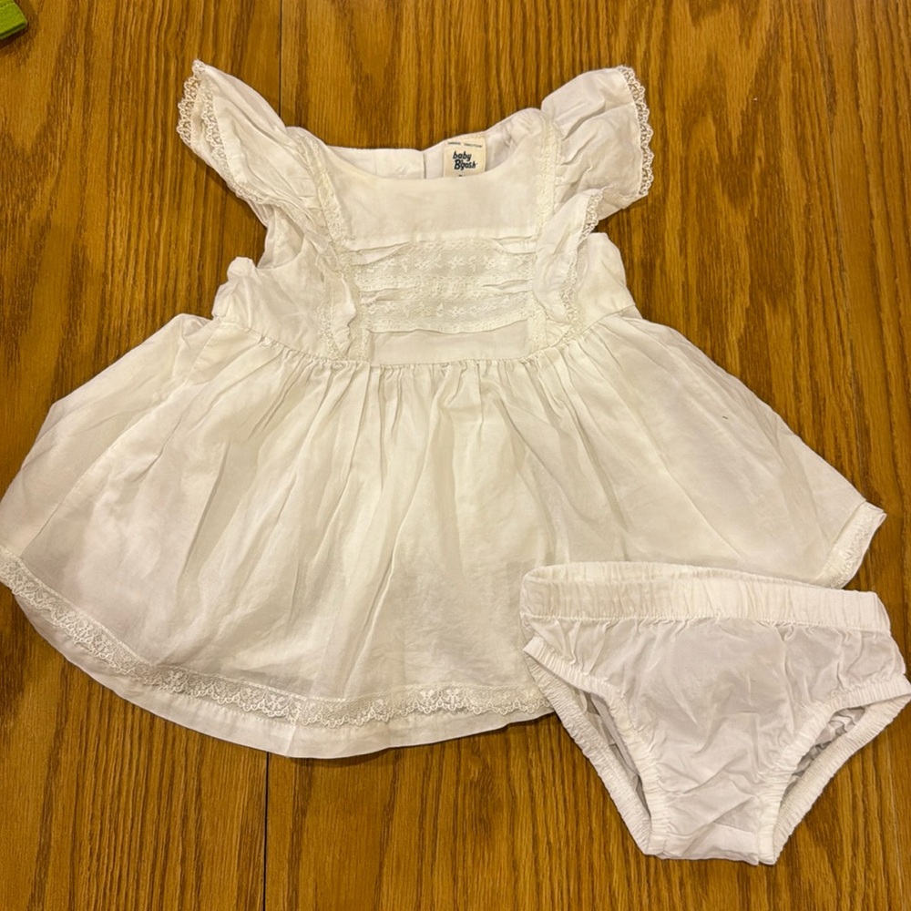 Baby B’Gosh White Cotton and Lace Dress with Bloomers 3 Months